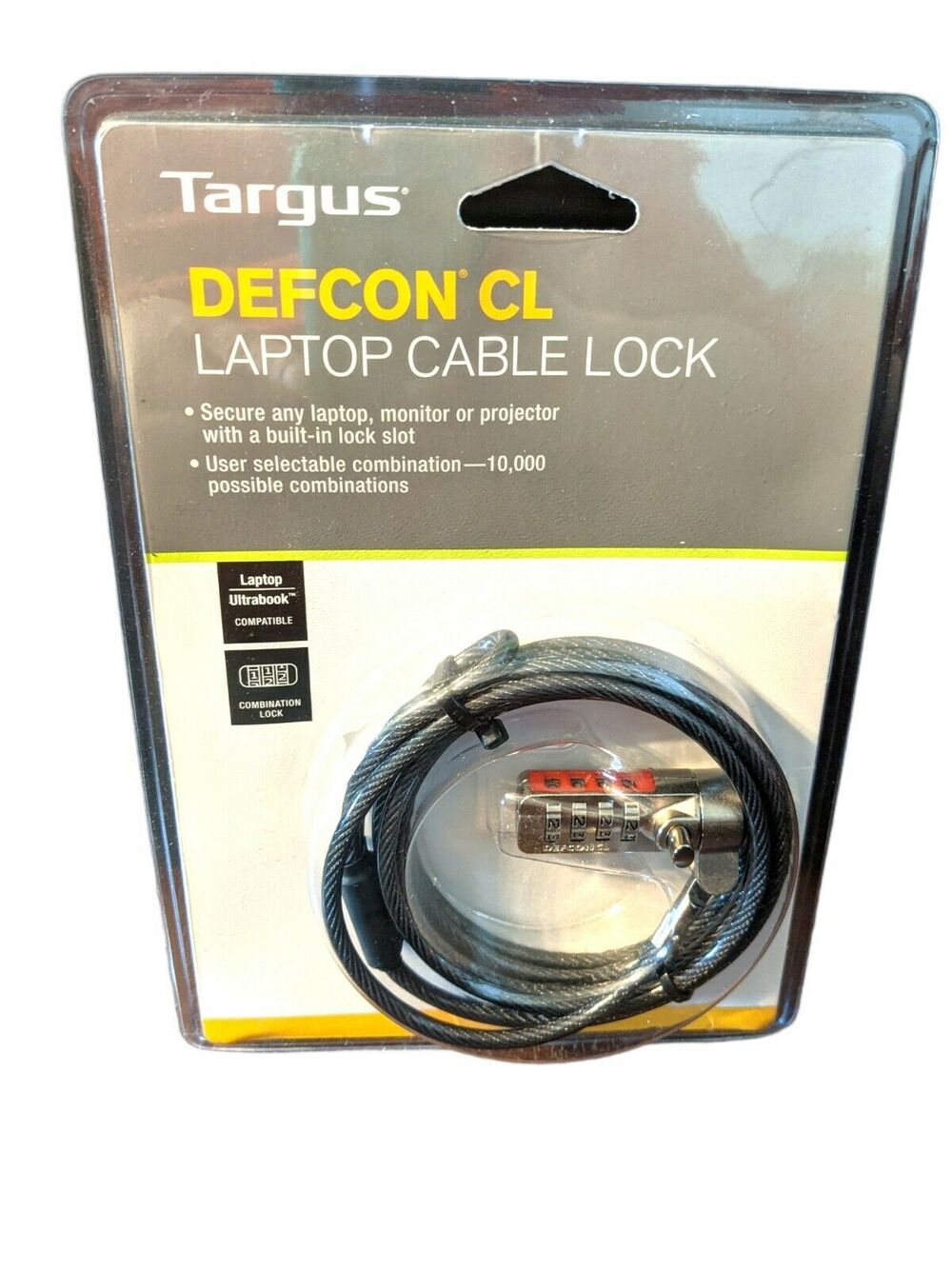 TARGUS DEFCON CL Laptop Cable Combination Lock New